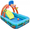 多功能兒童游泳池 帶滑梯籃球架充氣城堡公園水池嬰幼兒游戲水池