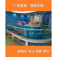 全透明長方形倒角環流池鋼化防爆玻璃大型嬰兒游泳池沖浪彩燈氣泡