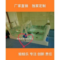 全透明鋼化防爆玻璃單人嬰兒游泳方池帶氣泡彩燈瀑布龍頭